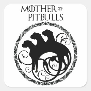 Adesivo Quadrado Mãe de Pitbulls