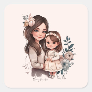 Adesivo Quadrado Mãe e Filha Adoráveis (3)