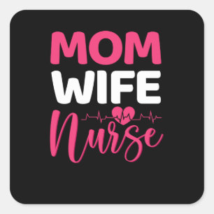 Adesivo Quadrado Mãe esposa enfermeira- apreciação de enfermeira