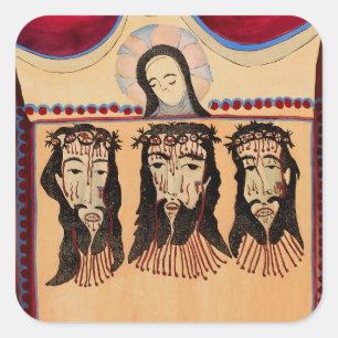 Adesivo Quadrado Mãe Mary Cristo Coroa Coroa Pintura