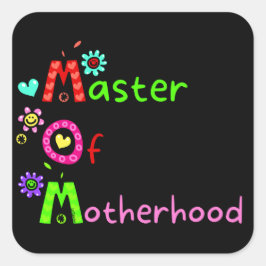Adesivo Quadrado MÃE MESTRE DO dia de as mães engraçado DA MÃE