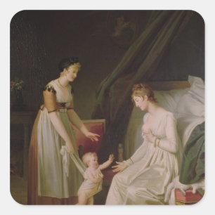 Adesivo Quadrado Mãe que está amamentando