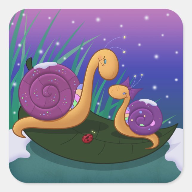 Adesivo Quadrado Mãe Snail e Tilly (Frente)