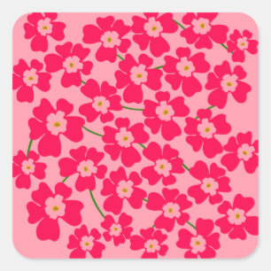 Adesivo Quadrado Magenta Fantasia Magenta Energia Flor
