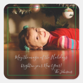 Adesivo Quadrado Mágica do envelope de feriados