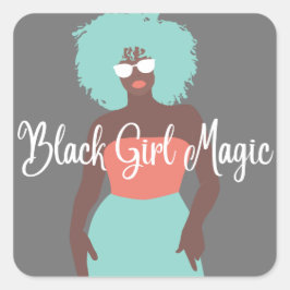 Adesivo Quadrado Mágica Menina Negra