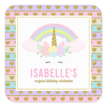 Magical Rainbow Unicorn Stickers
