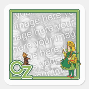 Adesivo Quadrado Mágico de Oz Vintage; Dorothy e Toto