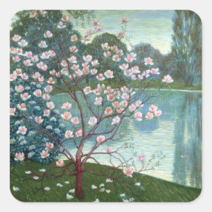 Adesivo Quadrado Magnólia (óleo em canvas)