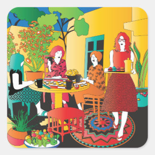 Adesivo Quadrado Mah Jongg Adobe Stickers