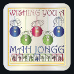 Adesivo Quadrado Mah Jongg Christmas Bettors Stickers<br><div class="desc">Celebrar a época de Natal com estas designs atraentes com imagens de azulejos Mah Jongg: - Ornamentos com um ponto - Melhores e azulejos em uma prateleira - Pássaro de um azulejo de um bam Disponível em bolsas de canvas, convites/cartões, caixas de presentes, chaveiros, ímanes, placas quadradas, azulejos de cerâmica,...</div>