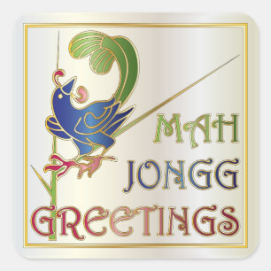 Adesivo Quadrado Mah Jongg Christmas One Bam Stickers