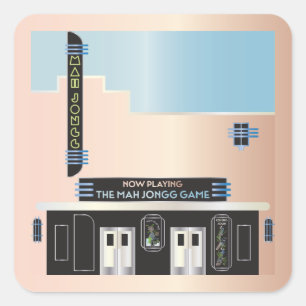 Adesivo Quadrado Mah Jongg Deco Theater Stickers