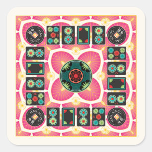 Adesivo Quadrado Mah Jongg Fan 2025 Stickers
