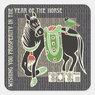 Adesivo Quadrado Mah Jongg Horse Stickers