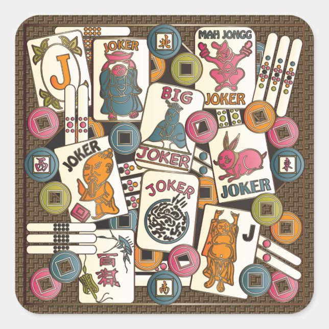 Adesivo Quadrado Mah Jongg Jokers (Frente)