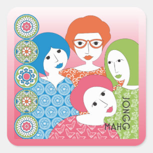 Adesivo Quadrado Mah Jongg Limerick Dots Stickers