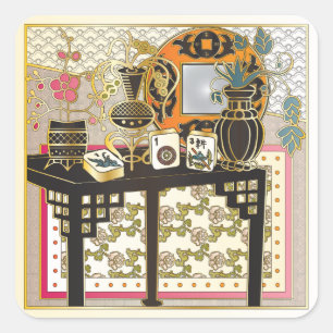 Adesivo Quadrado Mah Jongg Mesa