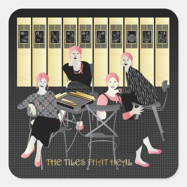 Adesivo Quadrado Mah Jongg Os Azulejos Que Curam (Frente)