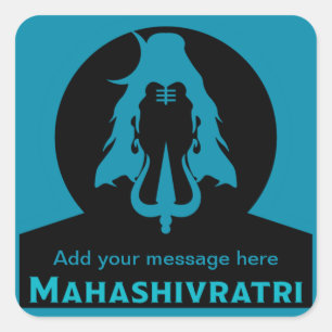 Adesivo Quadrado Maha Shivratri - Feliz Maha Shivratri