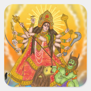 Adesivo Quadrado Mahishasur Mardini Durga Stickers