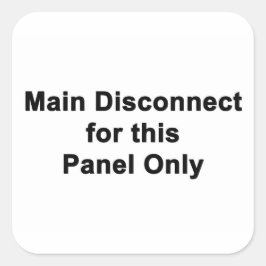Adesivo Quadrado Main Disconnect for This Panel Only, Label