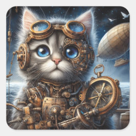 Adesivo Quadrado Maine Coon Explorer
