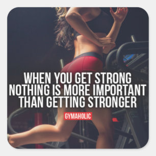 Adesivo Quadrado Maior força - Motivação do Workout das Mulheres