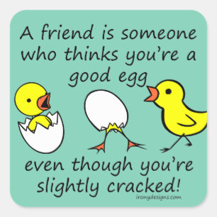 Adesivo Quadrado Mais Amigo Engraçado, Dizendo Um Pouco Engraçado