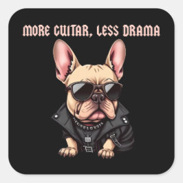 Adesivo Quadrado Mais guitarra, menos drama