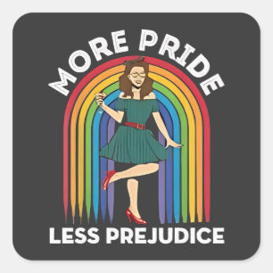 Adesivo Quadrado Mais Orgulho Menos Preconceito do Orgulho LGBT Mês