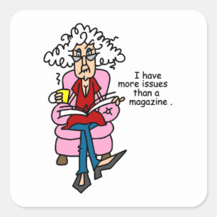 Adesivo Quadrado Mais problemas do que um Humor da Revista