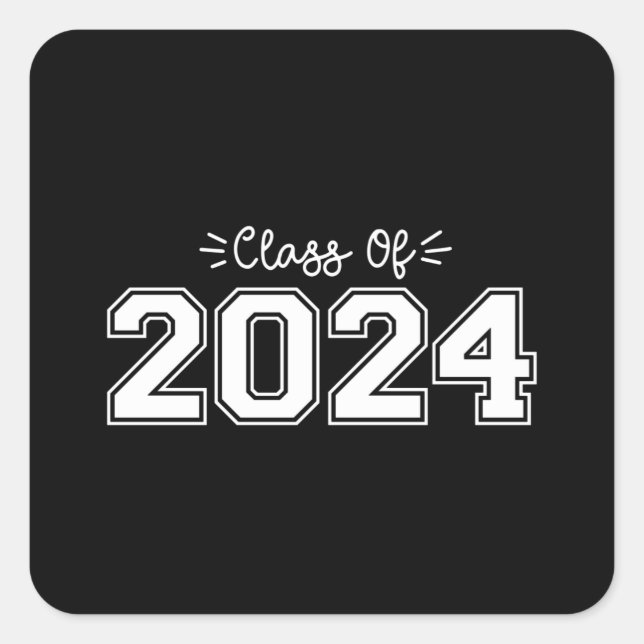 Adesivo Quadrado mais velho 2024, Classe de Graduação 2024 (Frente)