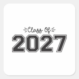 Adesivo Quadrado mais velho 2027, Classe de Graduação 2027