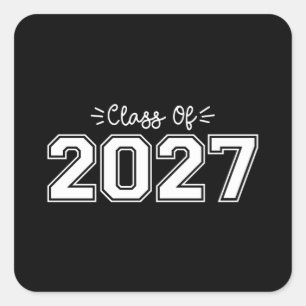 Adesivo Quadrado mais velho 2027, Classe de Graduação 2027
