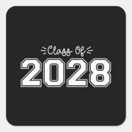 Adesivo Quadrado mais velho 2028, Classe de Graduação 2028
