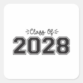 Adesivo Quadrado mais velho 2028, Classe de Graduação 2028