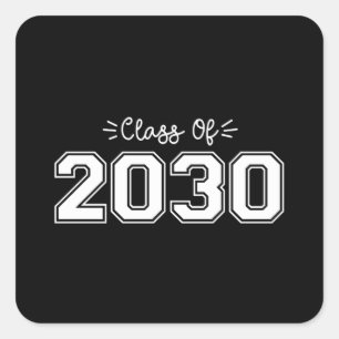 Adesivo Quadrado mais velho 2030, Classe de Graduação 2030