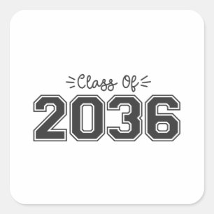 Adesivo Quadrado mais velho 2036, Classe de graduação de 2036