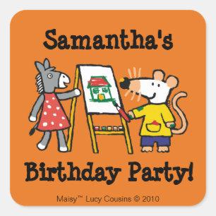 Adesivo Quadrado Maisy e Dotty Paint na pré-escola