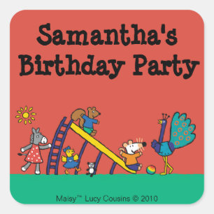 Adesivo Quadrado Maisy no Playground com Amigos