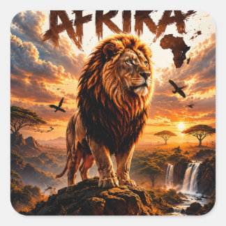 Adesivo Quadrado Majestic Lion Head Sticker