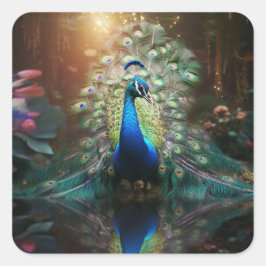 Adesivo Quadrado Majexpressa Peacock