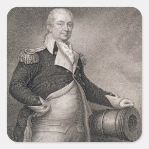 Adesivo Quadrado Major-General Henry Knox (1750-1806) gravado por J