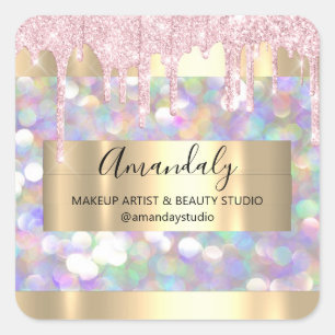 Adesivo Quadrado Makeup Artist Glitter Frame Spark Glitter Bu