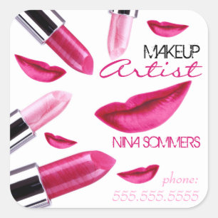 Adesivo Quadrado Makeup Artist Sticker