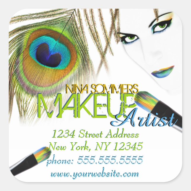 Adesivo Quadrado Makeup Artist Stickers (Frente)