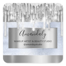 Makeup Beauty Glitter Silver Frame Obrigado