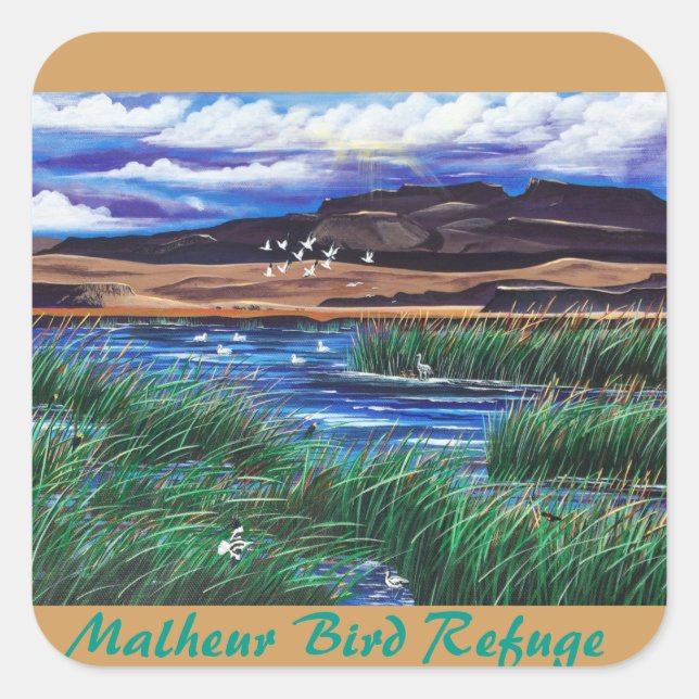 Adesivo Quadrado Malheur Bird Refúgio Sticker (Frente)