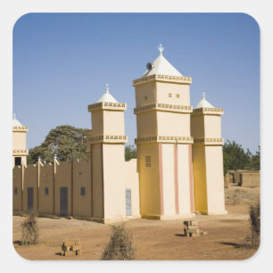 Adesivo Quadrado Mali, Bamako. Mesquita, estrada Bamako-Djenne